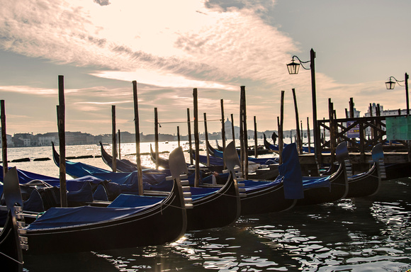 Venice, Italy, Venezia, Italia, gondolas, sunset, water, grand canal